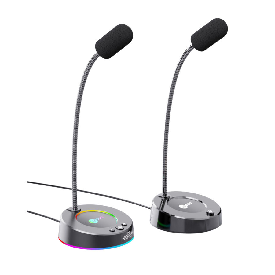 Lenovo Lecoo MC01S Kablolu RGB Aydınlatmalı Multimedya 360° Bükülebilir Masaüstü Mikrofon Siyah - 2