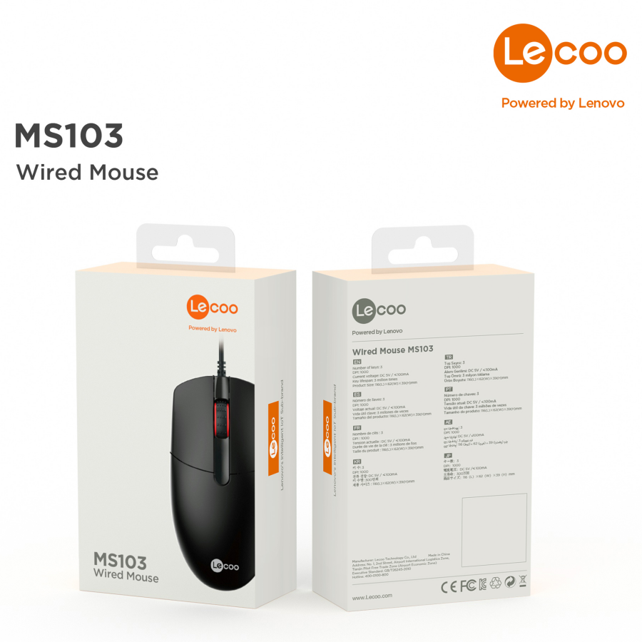 Lenovo Lecoo MS103 Kablolu Mouse - 5