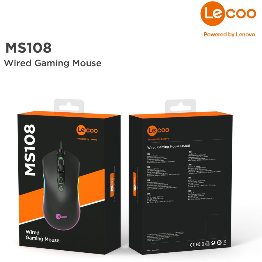 Lenovo Lecoo MS108 RGB Gaming Oyuncu Mouse - 6