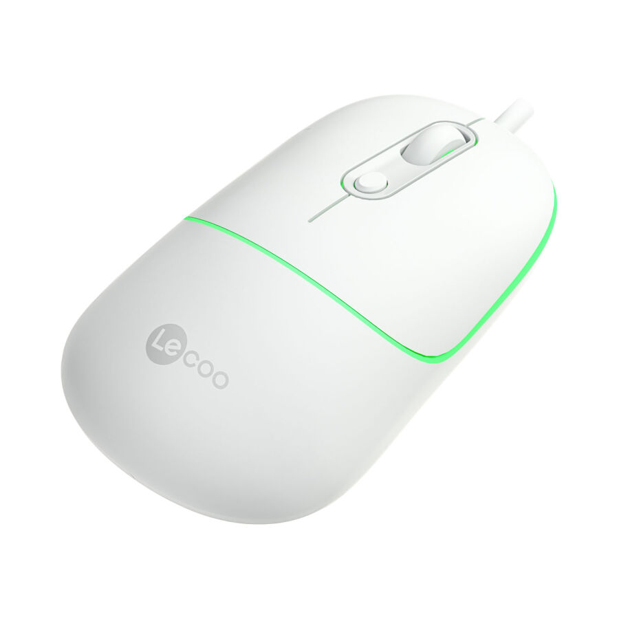 Lenovo Lecoo MS110 RGB Sessiz Tuşlu Kablolu Optik Mouse Beyaz - 5