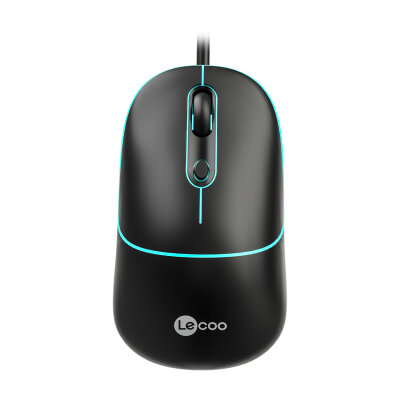 Lecoo MS110 RGB Sessiz Tuşlu Kablolu Optik Mouse Siyah