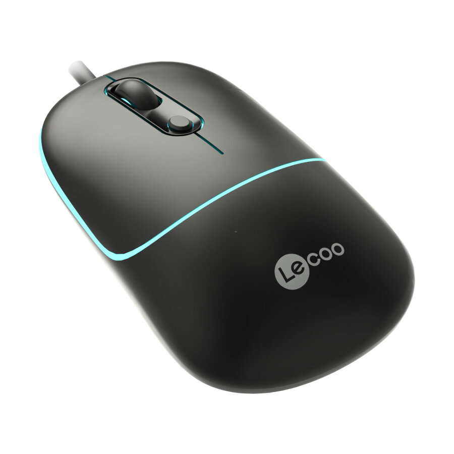 Lecoo MS110 RGB Sessiz Tuşlu Kablolu Optik Mouse Siyah - 2