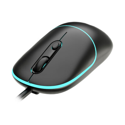 Lecoo MS110 RGB Sessiz Tuşlu Kablolu Optik Mouse Siyah - 3