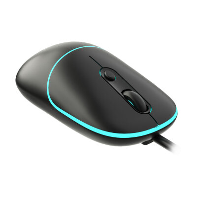 Lecoo MS110 RGB Sessiz Tuşlu Kablolu Optik Mouse Siyah - 4