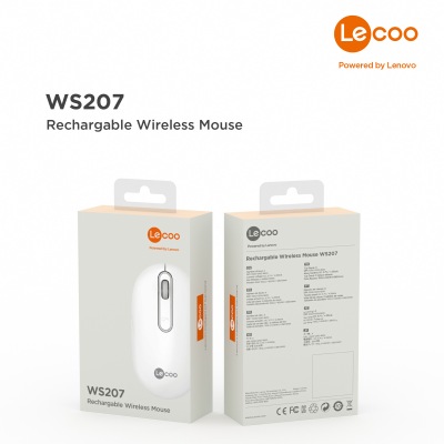 Lenovo Lecoo WS207 Şarj Edilebilir Kablosuz Mouse Beyaz - 6