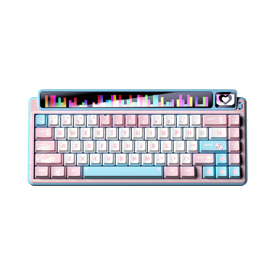 Leobog AMG65 Mekanik Gaming Oyuncu Klavyesi LED Matrix Ekranlı Jasper Switch RGB Hot Swap Pembe - 1
