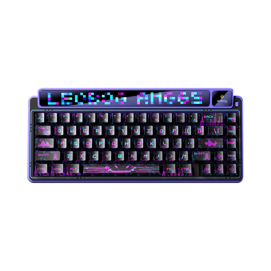 Leobog AMG65 Mekanik Gaming Oyuncu Klavyesi LED Matrix Ekranlı Silent Cotton Candy Switch RGB Hot Swap Siyah - 1