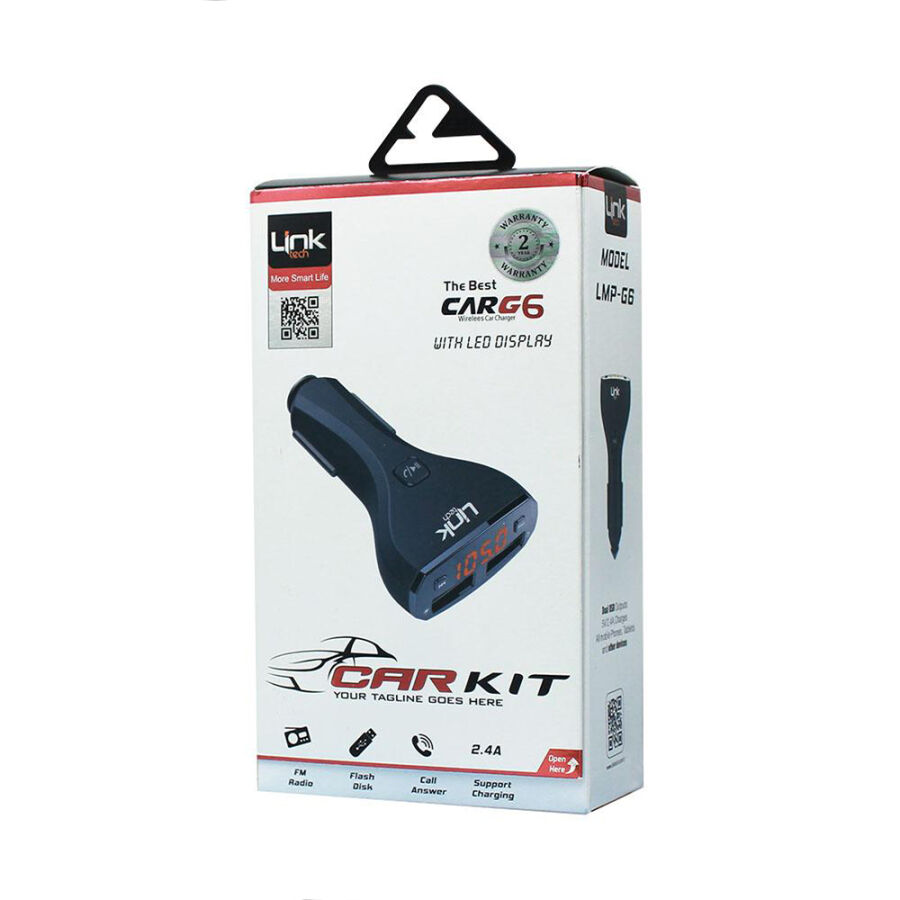 Linktech G6 2.4A Şarj Destekli LCD Ekranlı FM Transmitter - 3