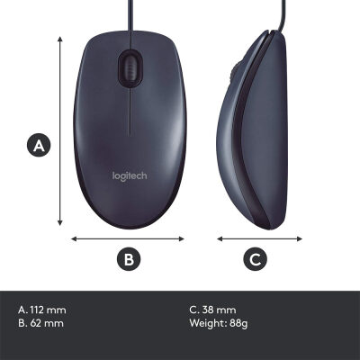 Logitech M100R USB Kablolu Mouse - 4