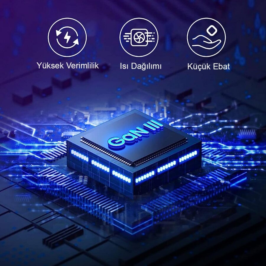 Novoo GaN 35W 2 Portlu USB-C PD Hızlı Şarj Cihazı Beyaz - 6