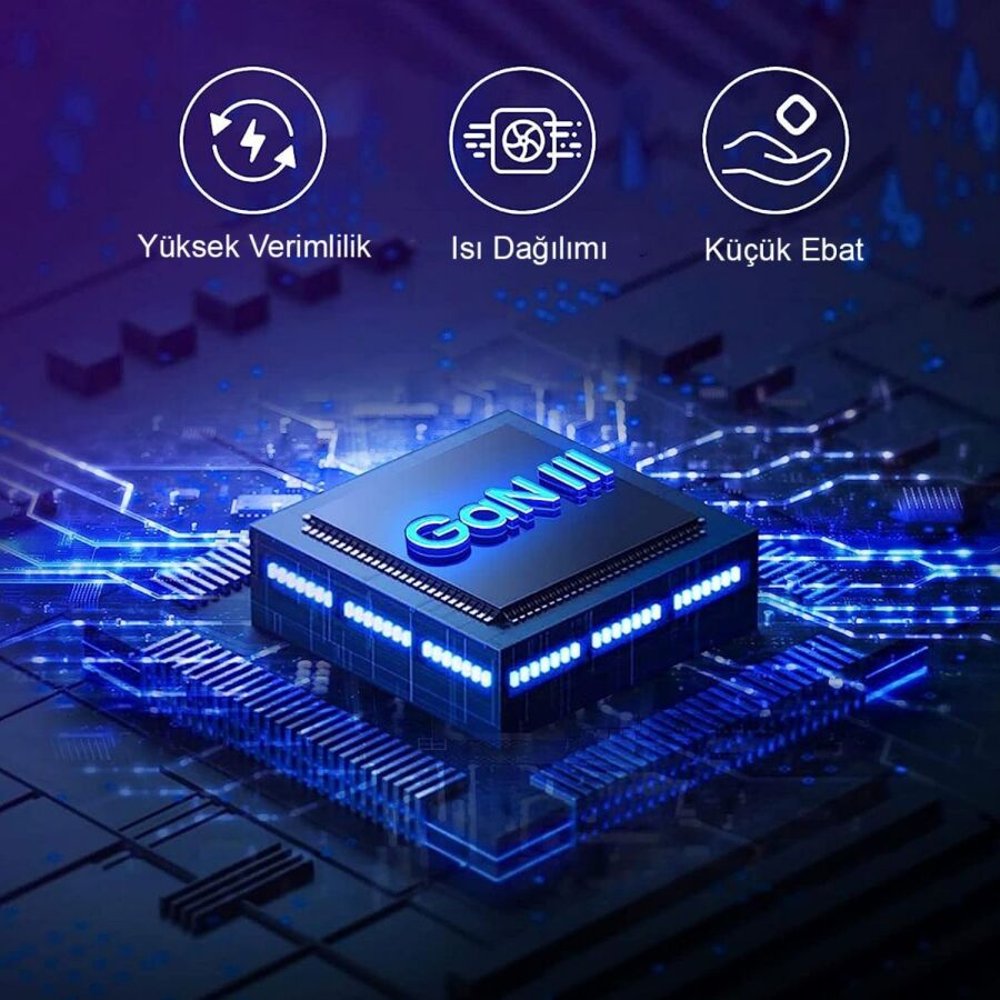 Novoo GaN 35W 2 Portlu USB-C PD Hızlı Şarj Cihazı Beyaz - 6