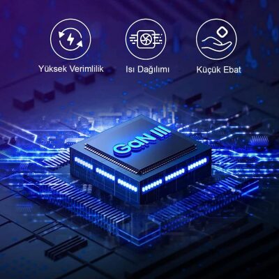 Novoo GaN 35W 2 Portlu USB-C PD Hızlı Şarj Cihazı Beyaz - 6