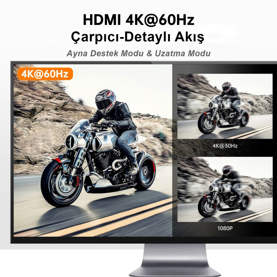 Novoo RS6 Pro Type-C to 4K HDMI 2*USB-A 3.2 ve 2*USB-C PD 100W AUX Dönüştürücü Adaptör - 3