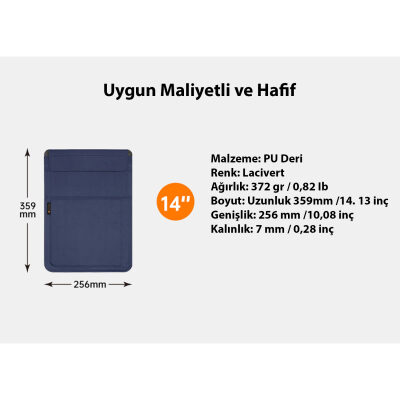 Novoo RT13 4'ü 1 Arada Mousepad Özellikli & Kart Yuvalı Laptop Standı ve Koruma Kılıfı Lacivert - 4