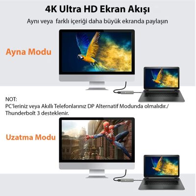 Novoo Type-C to 2*USB-A 3.0 PD 100W 4K HDMI TF SD Kart Okuyucu Dönüştürücü HUB - 4