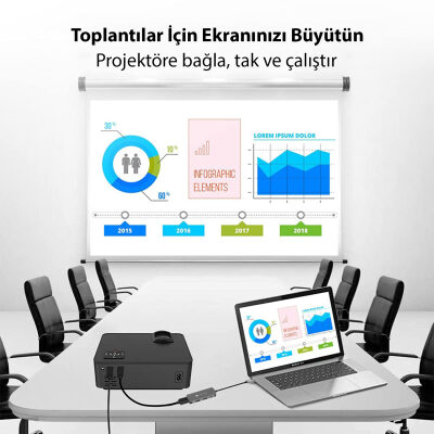 Novoo Type-C to 2*USB-A 4K HDMI PD 100W Dönüştürücü Adaptör - 3