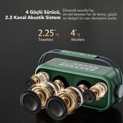 NowGo C1 100W Taşınabilir RGB IPX4 Bluetooth Hoparlör Mikrofonlu Karaoke Sistemi Bej - 5