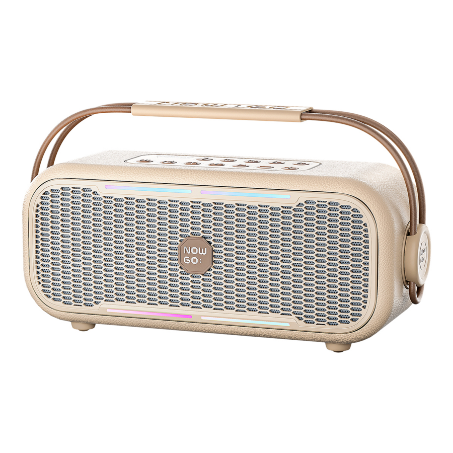 NOWGO C2 60W Bluetooth Hoparlör RGB IPX4 Taşınabilir Karaoke Sistemi Bej - 1