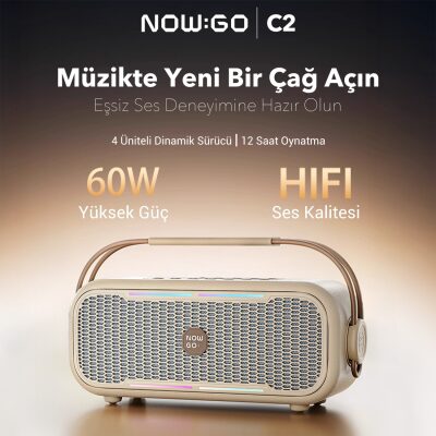 NOWGO C2 60W Bluetooth Hoparlör RGB IPX4 Taşınabilir Karaoke Sistemi Yeşil - 2