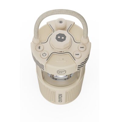 NowGo F1 20W Bluetoooth Hoparlör Taşınabilir Powerbank Kamp Feneri Bej - 2