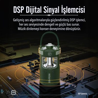 NowGo F1 20W Bluetoooth Hoparlör Taşınabilir Powerbank Kamp Feneri Bej - 7