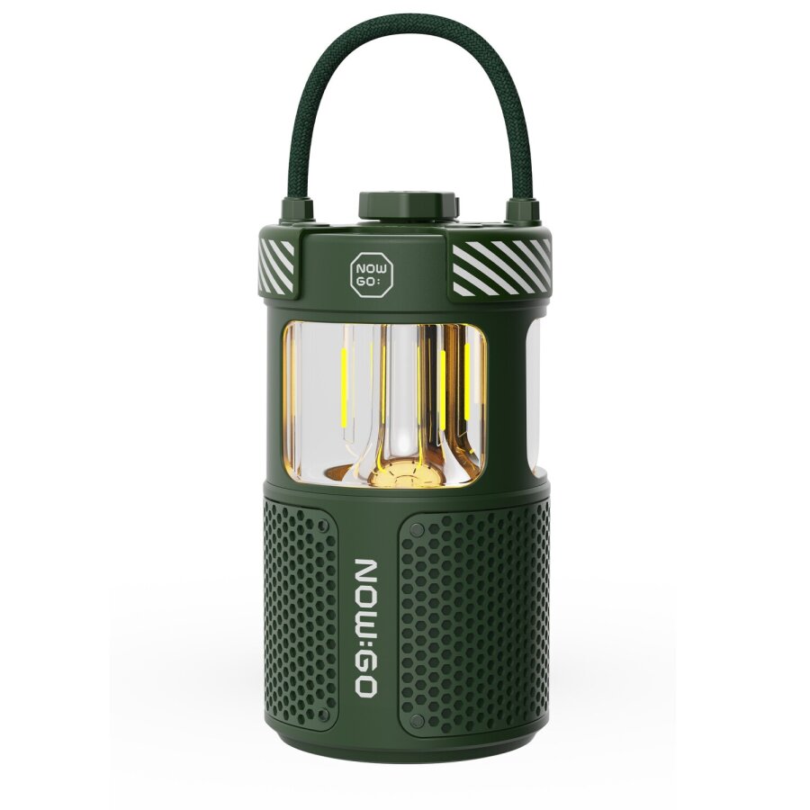 NowGo F1 20W Bluetoooth Hoparlör Taşınabilir Powerbank Kamp Feneri Yeşil - 1