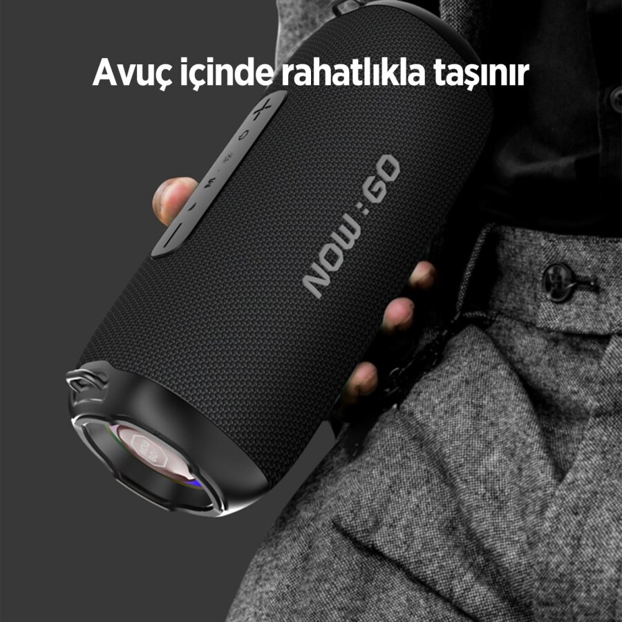 NowGo F8 40W RGB Speaker Su Geçirmez Taşınabilir Kablosuz Bluetooth Hoparlör Gri - 8