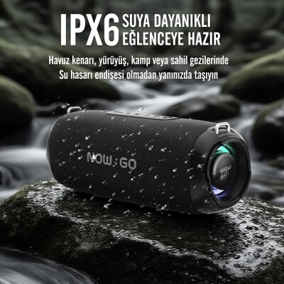 NowGo F8 40W RGB Speaker Su Geçirmez Taşınabilir Kablosuz Bluetooth Hoparlör Siyah - 6
