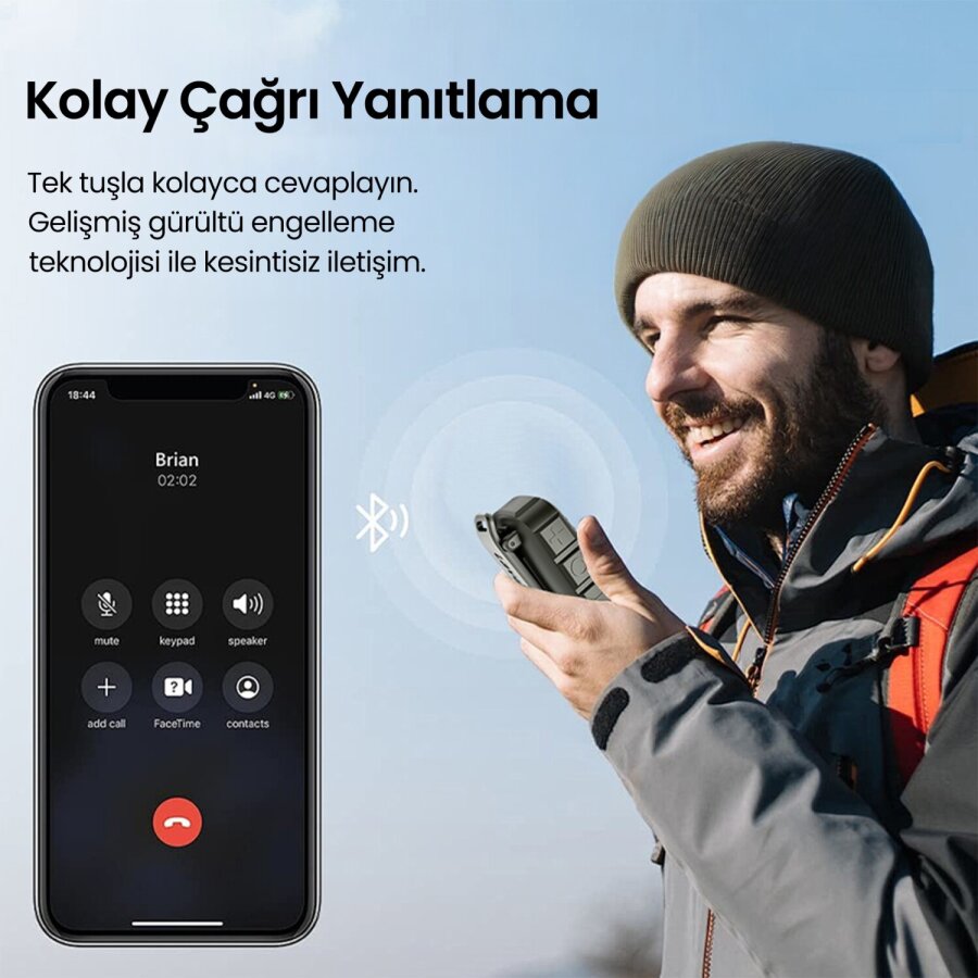 NowGo Lava Clip 5W Klipsli Su Geçirmez Taşınabilir Mini Bluetooth Hoparlör Kahverengi - 8