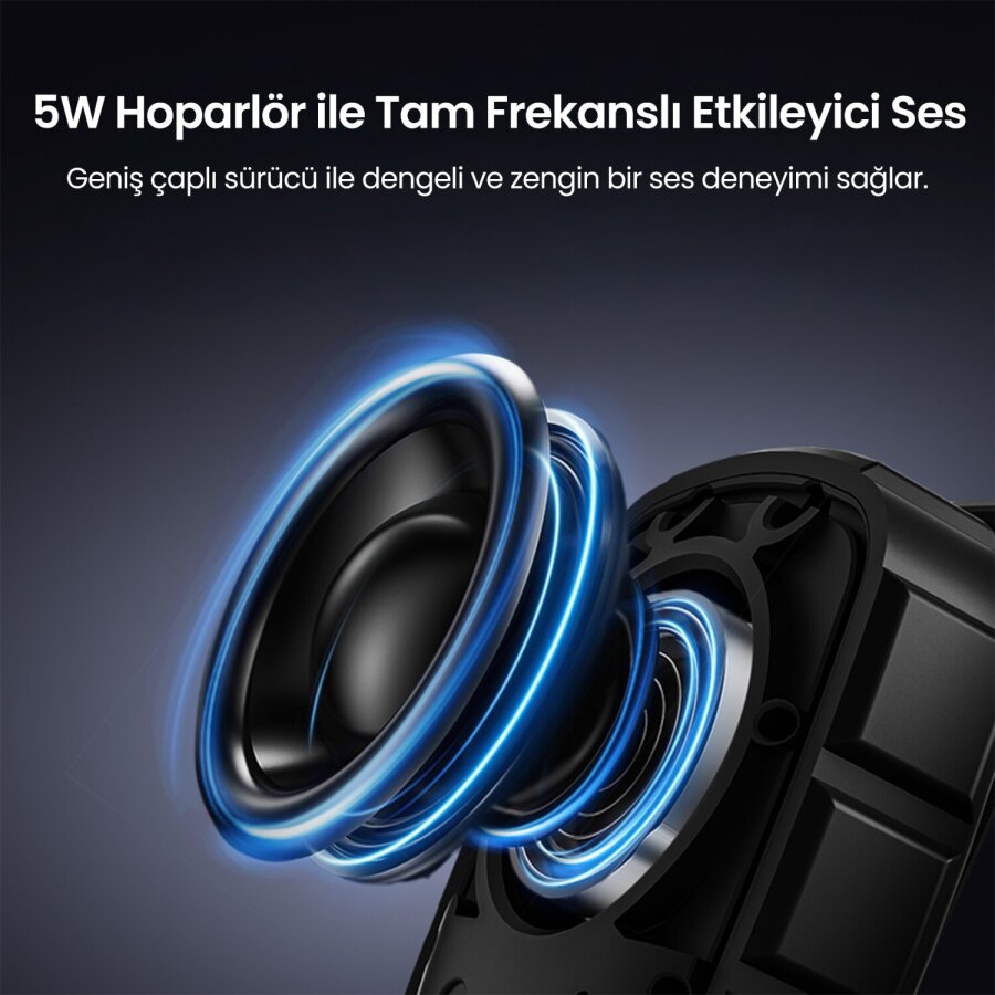 NowGo Lava Clip 5W Klipsli Su Geçirmez Taşınabilir Mini Bluetooth Hoparlör Siyah - 4