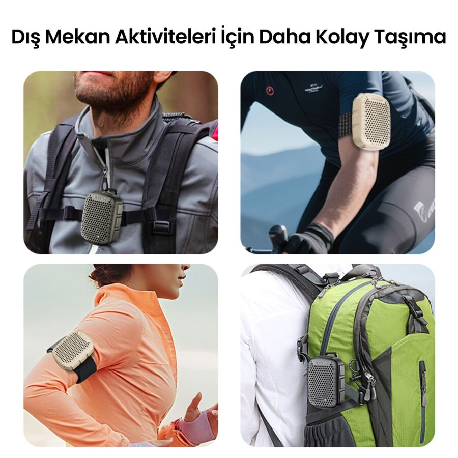 NowGo Lava Clip 5W Klipsli Su Geçirmez Taşınabilir Mini Bluetooth Hoparlör Yeşil - 7