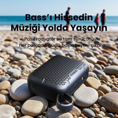 NowGo Stone M1 5W Su Geçirmez Taşınabilir Bluetooth 5.4 Hoparlör Kahverengi - 4