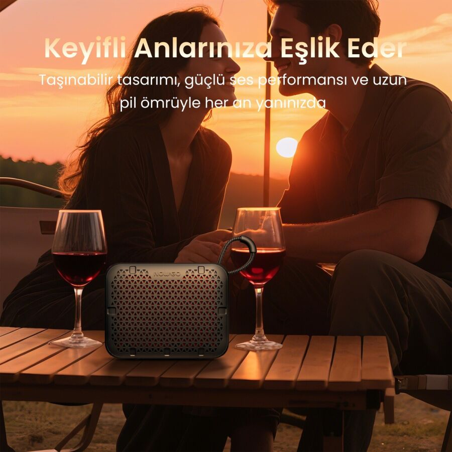 NowGo Stone M1 5W Su Geçirmez Taşınabilir Bluetooth 5.4 Hoparlör Kahverengi - 9