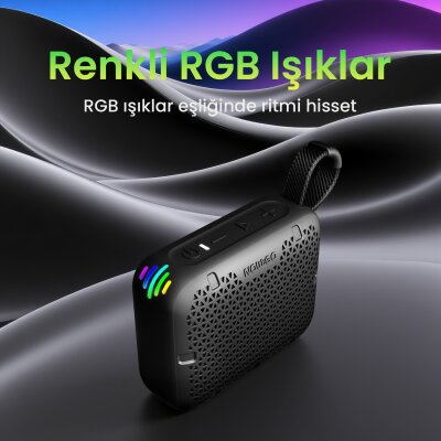 NowGo Stone M1 5W Su Geçirmez Taşınabilir Bluetooth 5.4 Hoparlör Yeşil - 9