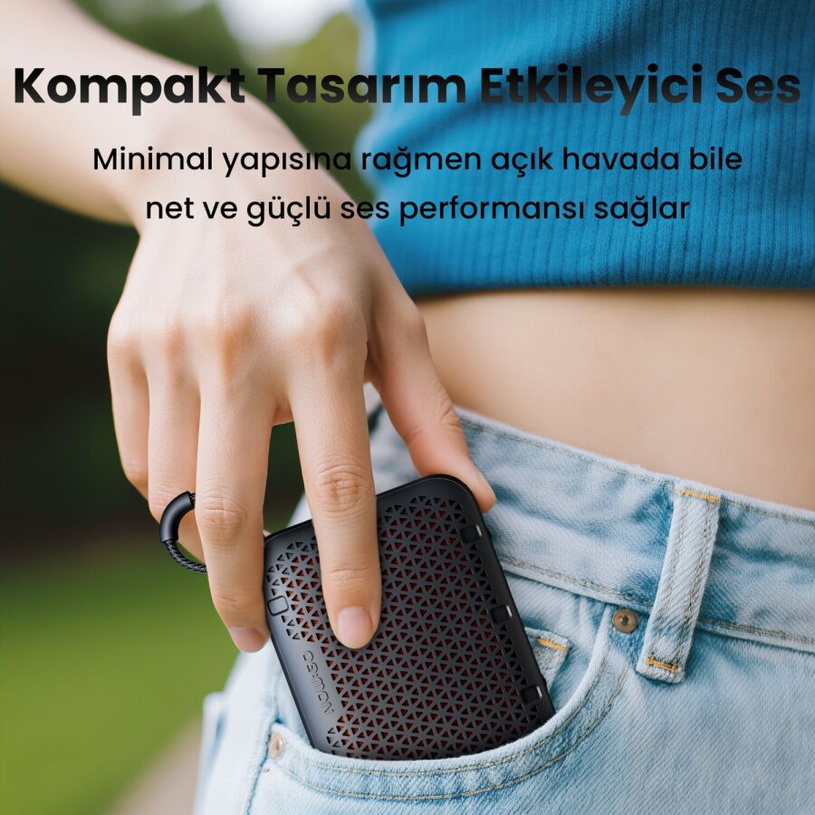 NowGo Stone M1 5W Su Geçirmez Taşınabilir Bluetooth 5.4 Hoparlör Yeşil - 6