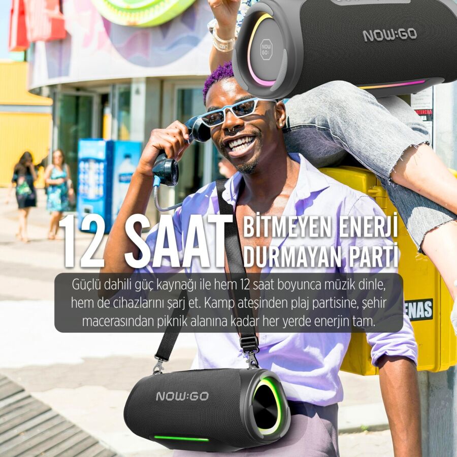 NowGo Storm Lite 80W RGB Super Bass TWS Party Speaker Taşınabilir Kablosuz Bluetooth Hoparlör - 10