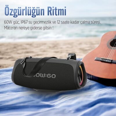 NowGo Storm S 60W RGB Super Bass TWS Party Speaker Taşınabilir Kablosuz Bluetooth Hoparlör - 4
