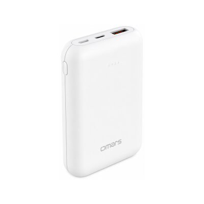 Omars 10000 mAh PD 20W Mini Powerbank Çift Çıkışlı Type-C & USB-A Beyaz - 3