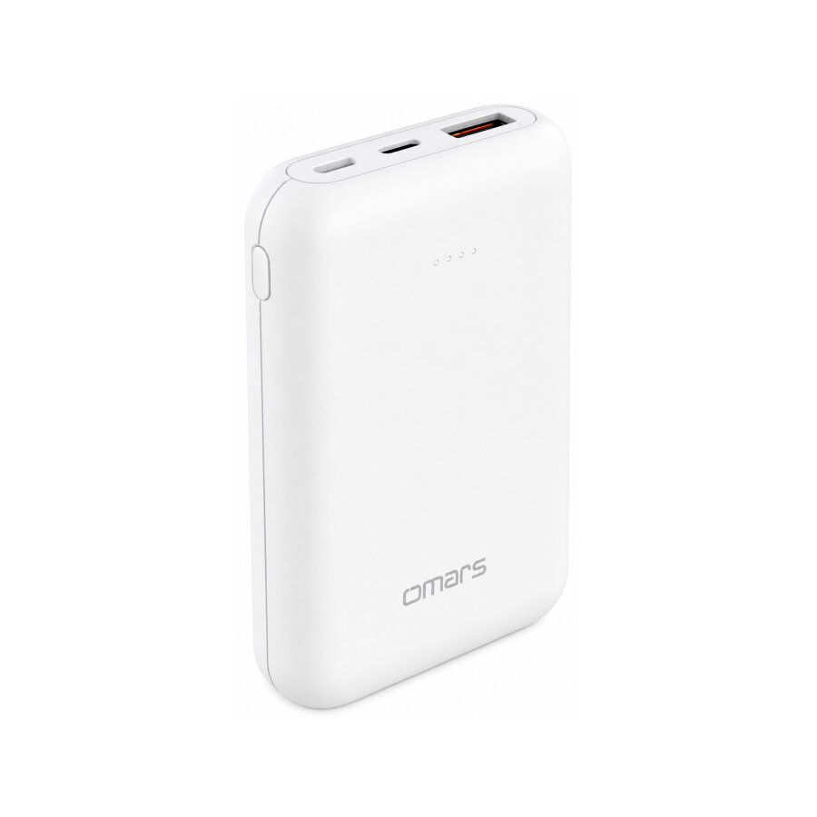 Omars 10000 mAh PD 20W Mini Powerbank Çift Çıkışlı Type-C & USB-A Beyaz - 3