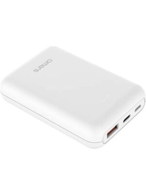 Omars 10000 mAh PD 20W Mini Powerbank Çift Çıkışlı Type-C & USB-A Beyaz