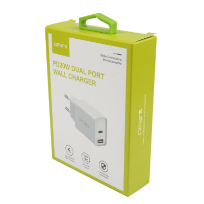 Omars 20W PD Çift Portlu USB-C & USB-A Hızlı Şarj Cihazı - 4