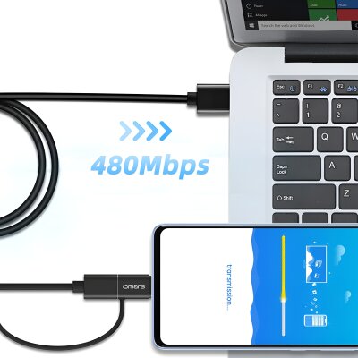 Omars 2'si 1 Arada Type-C Micro USB Şarj ve Data Kablosu 1.2 Metre - 3