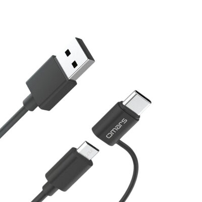 Omars 2'si 1 Arada Type-C Micro USB Şarj ve Data Kablosu 1.2 Metre - 2