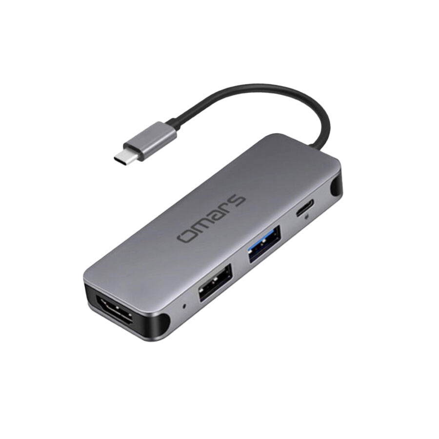 Omars 4 Port USB-C Hub 4K HDMI Video Transferi USB 3.1 PD USB-A ve Type-C Hub Çoklayıcı Adaptör - 1