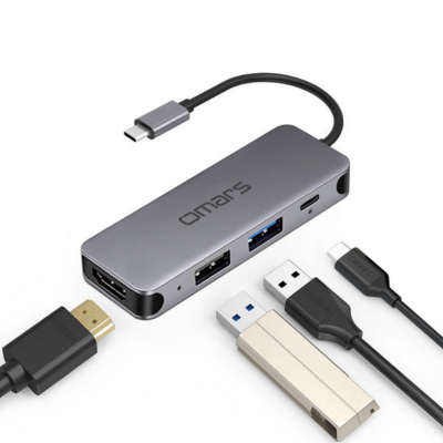 Omars 4 Port USB-C Hub 4K HDMI Video Transferi USB 3.1 PD USB-A ve Type-C Hub Çoklayıcı Adaptör - 2