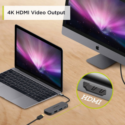 Omars 4 Port USB-C Hub 4K HDMI Video Transferi USB 3.1 PD USB-A ve Type-C Hub Çoklayıcı Adaptör - 6