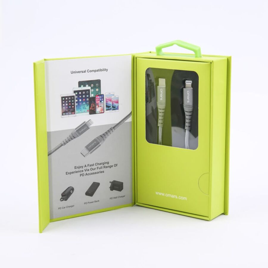 Omars iPhone Type-C to Lightning Örgülü Hızlı Şarj ve Data Kablosu 1 Metre Gri - 6