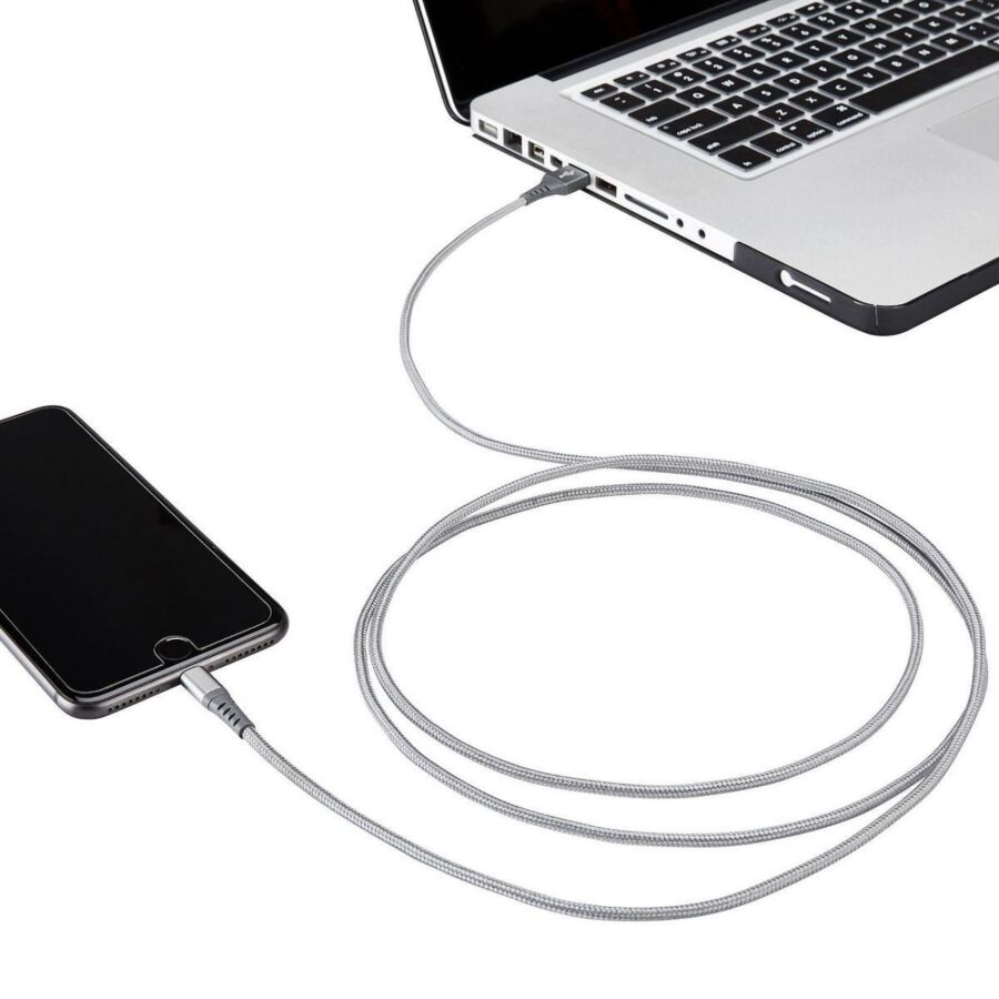 Omars MFI Lightning iPhone Hızlı Şarj ve Data Kablosu 1 Metre Gri - 5