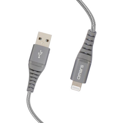 Omars MFI Lightning iPhone Hızlı Şarj ve Data Kablosu 1 Metre Gri - 2