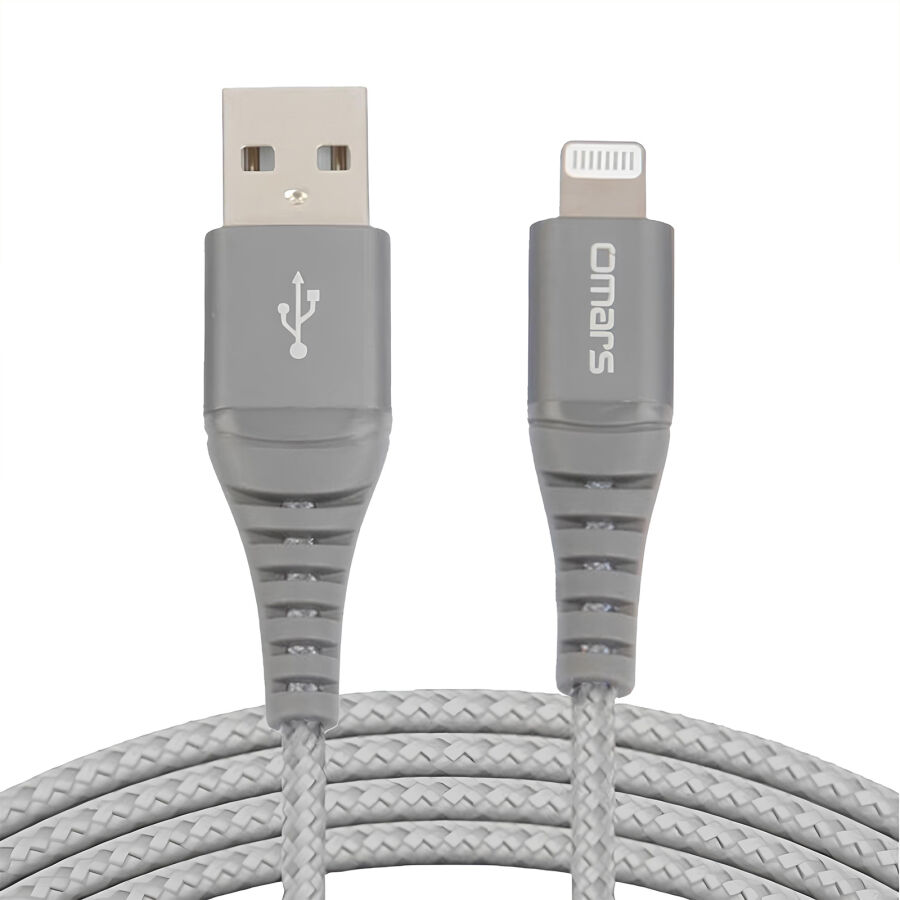 Omars MFI Lightning iPhone Hızlı Şarj ve Data Kablosu 1 Metre Gri - 3